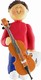 Male Musician Cello Ornament (Brown Hair)